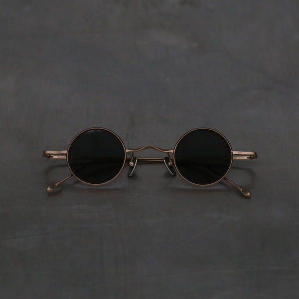 Rigards titanium high degree hand-polished round frame glasses RG1018TI series collection RG-RG1018TI-FGJKSH retro gold frame dark gray lens